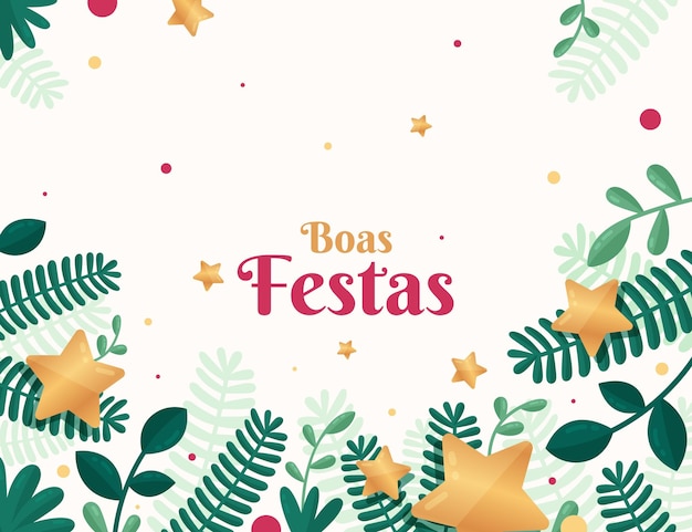 Boas festas con i rami degli alberi