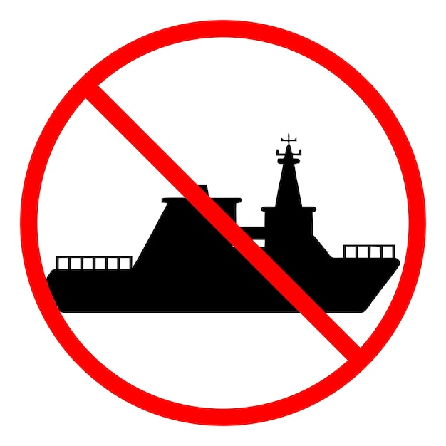 Vettore illustrazione o icona di divieto di imbarcazione