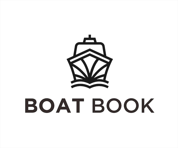 векторная иллюстрация дизайна логотипа лодочной книги