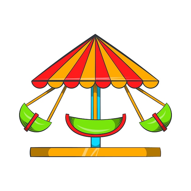 Boat carousel icon in cartoon style on a white background