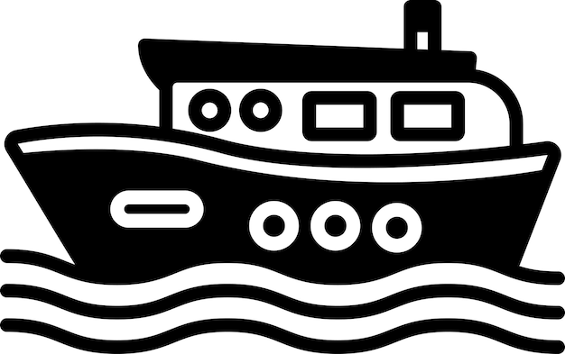 Vector boat house glyph and line vector illustration