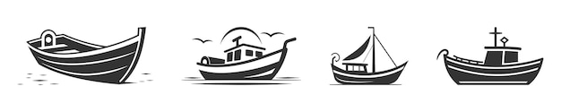 Boat icon set Vector illustration