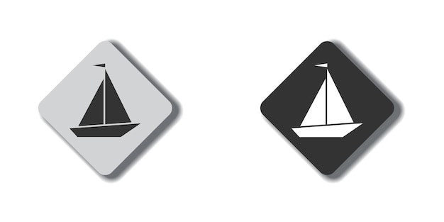 Boat icon Ship icon Flat vector illustration