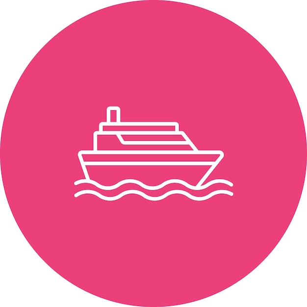 Векторное изображение значка лодки может быть использовано для отдыха и туризма