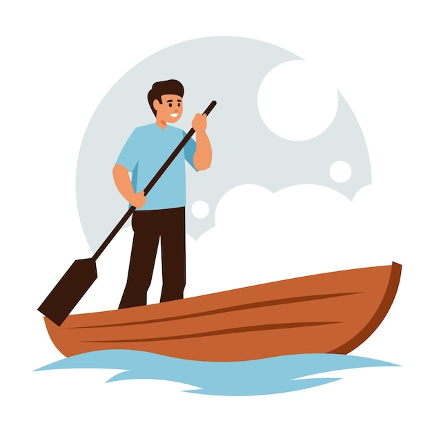 Vector boat illustration standup paddle