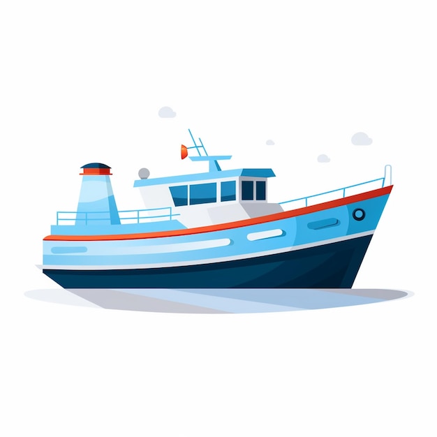 Boat illustration vector travel sea ship background water ocean design transport marine