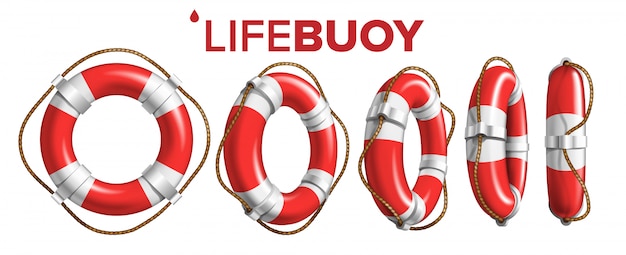 벡터 다른보기에서 보트 lifebuoy 반지