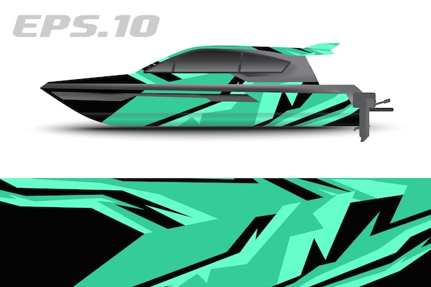 Vector boat livery vector graphics. abstract racing background design for car, motorcycle and other vehicle