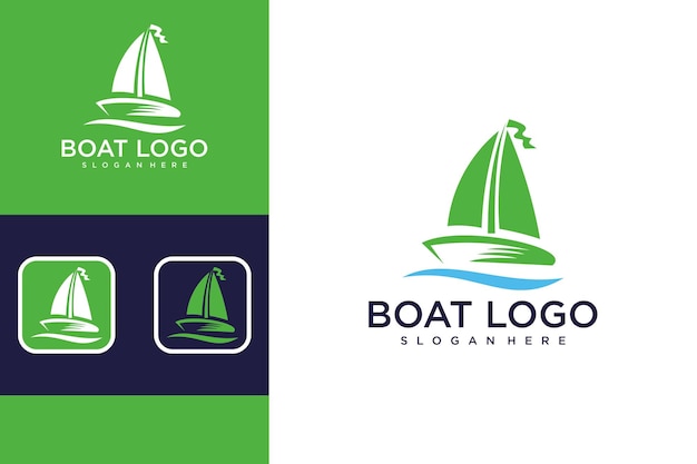 Boat logo design template