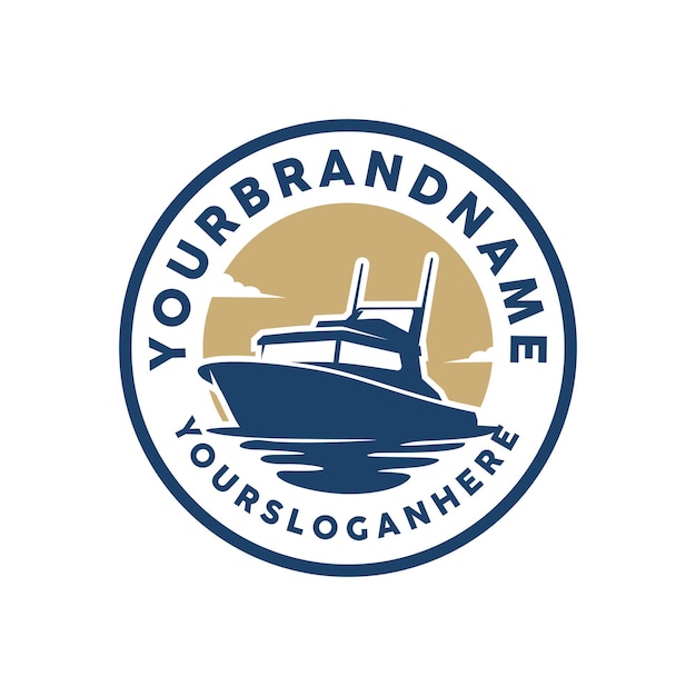 Вектор Шаблон логотипа лодки