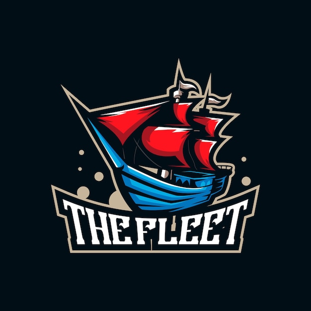 Boat mascot logo design vector with modern illustration concept style for badge, emblem and t shirt printing. Boat illustration for sport team.