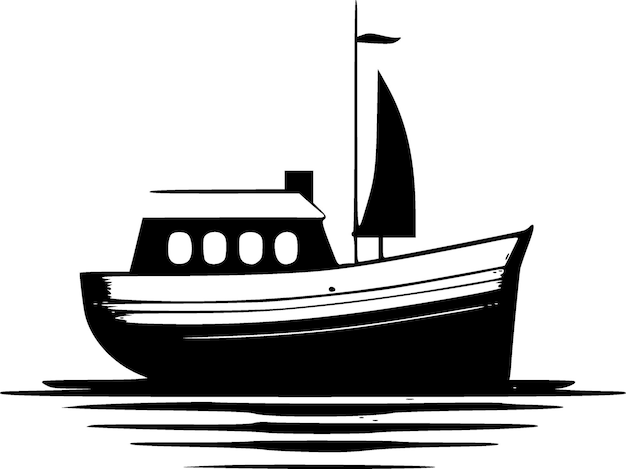 Boat Minimalist and Flat Logo Vector illustration