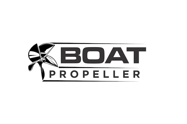 Boat screw propeller logo design silhouette icon symbol automotive industry