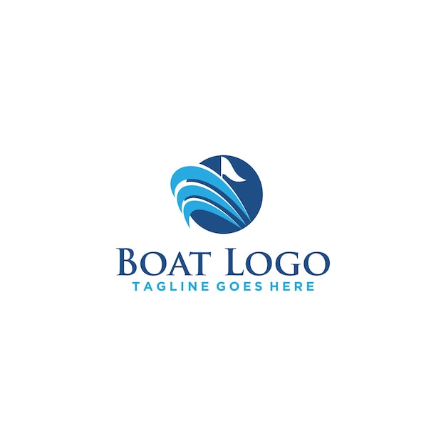 Boat and sea logo sign design