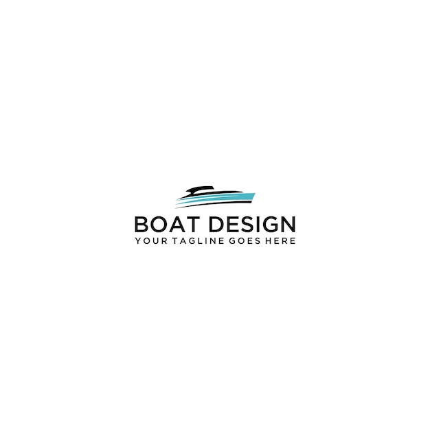 Segno di logo della barca e del mare