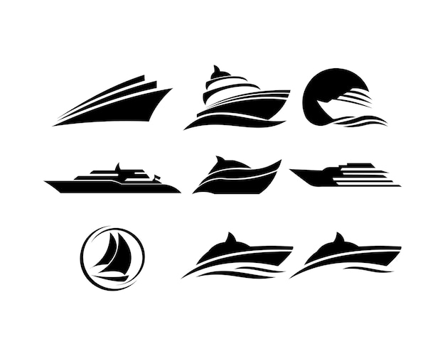 Vector boat ship sea sailing vector logo