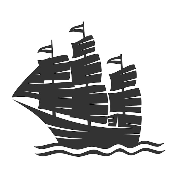 Vector boat ship yacht logo icon illustration brand identity