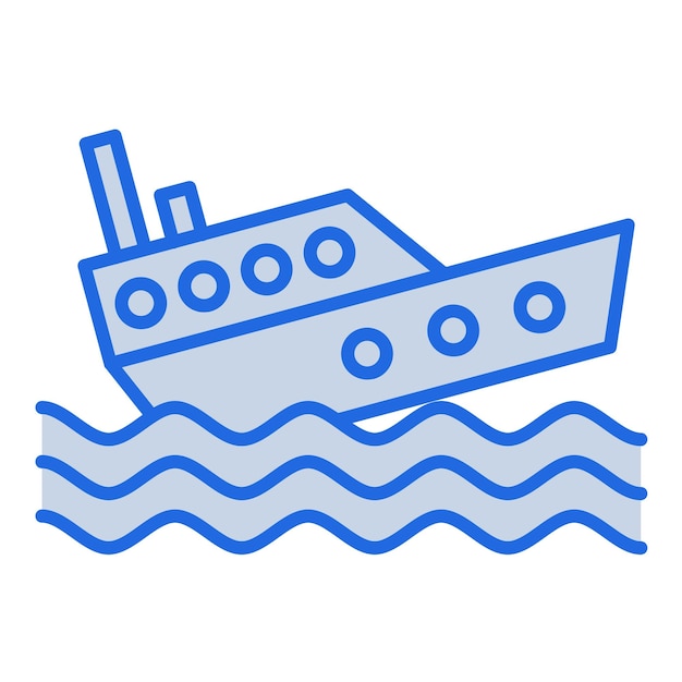 Boat Sink Blue Tone Illustration