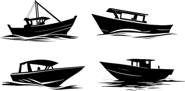 boat vector silhouette illustration 2