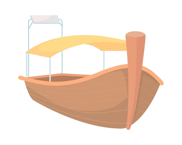 Vector boat with canopy semi flat color vector object