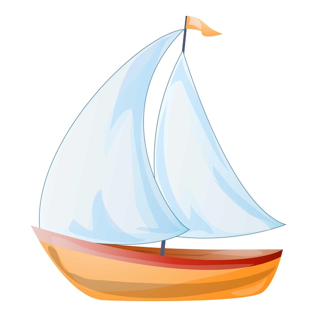 Vector boat yacht icon cartoon of boat yacht vector icon for web design isolated on white background