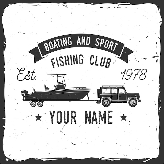 Boating and sport fishing club vector illustration