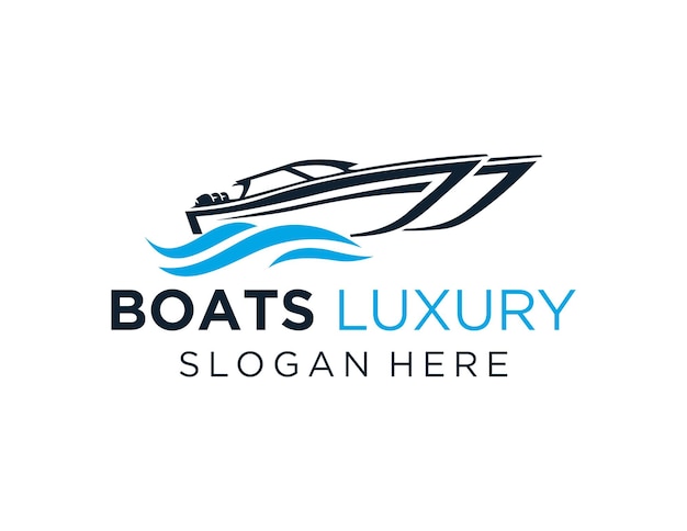 Boats Logo Design is gemaakt met behulp van de Corel Draw 2018-applicatie met een witte achtergrond