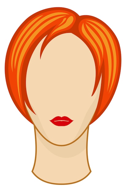 Vector bob haircut icon hair fashion female style