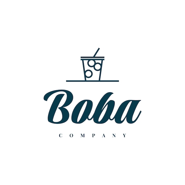 Boba drankje logo afbeelding sjabloonontwerp