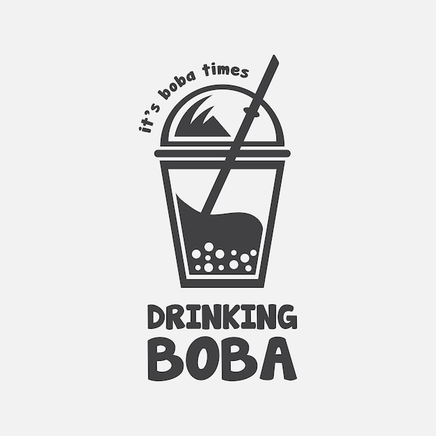 Boba drankje logo ontwerp vector pictogram