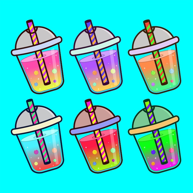 boba drink illustration cute