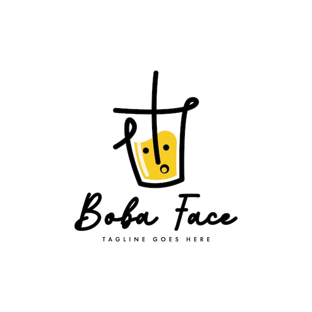 Boba Drink Logo Sjabloon Vector