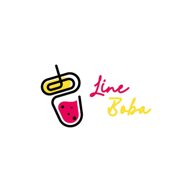 Boba Drink Logo Sjabloon Vector