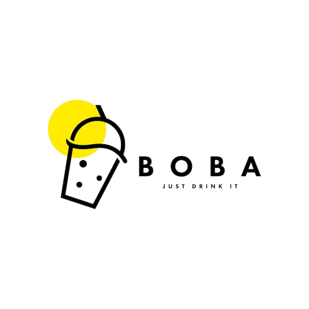 ボバ ドリンク ロゴのテンプレート ベクトル