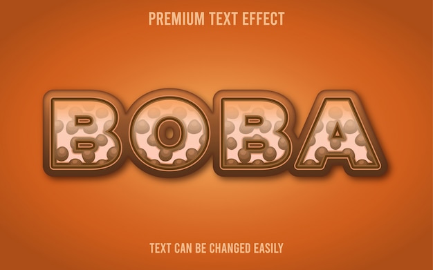 Vector boba text effect