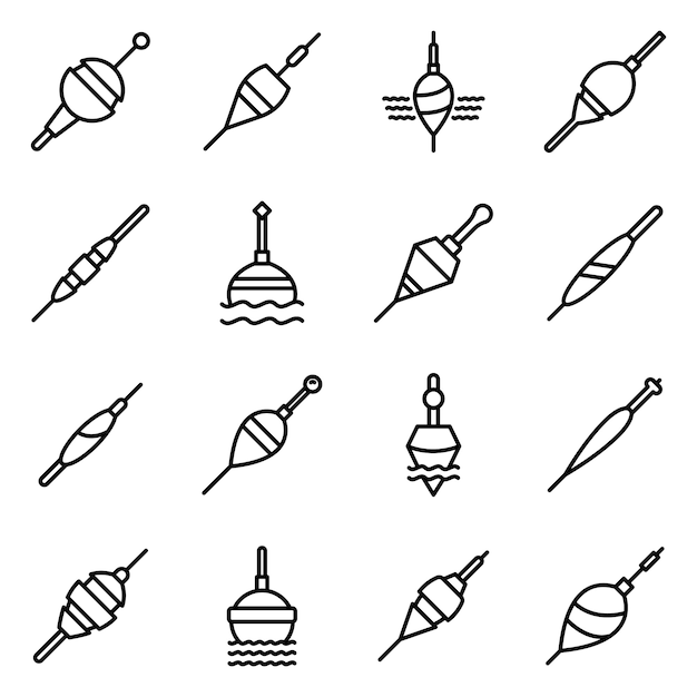 Bobber icons set