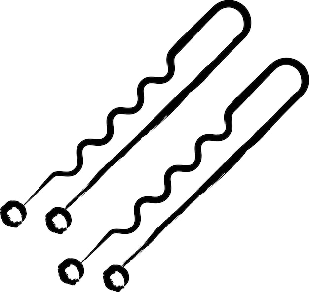 Bobby pin hand drawn vector illustration