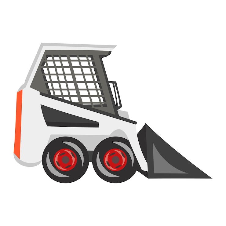 Vector 흰색 배경 벡터 이미지 건설 장비 개념에 bobcat 로더