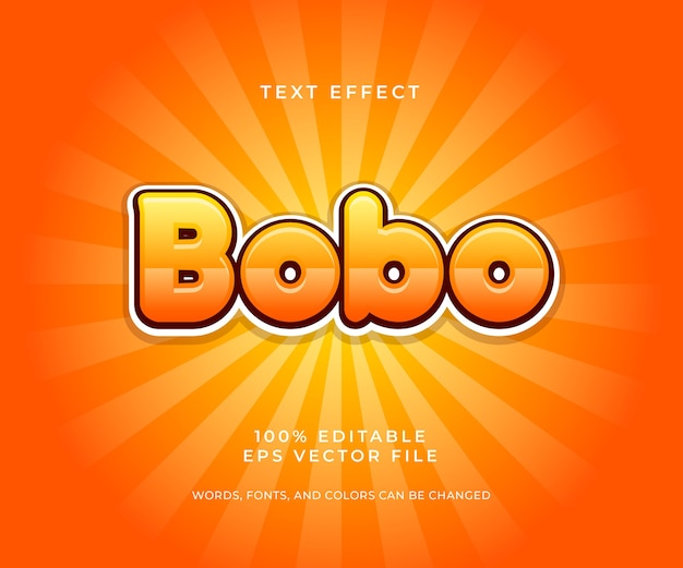 Vector bobo shiny editable text effect