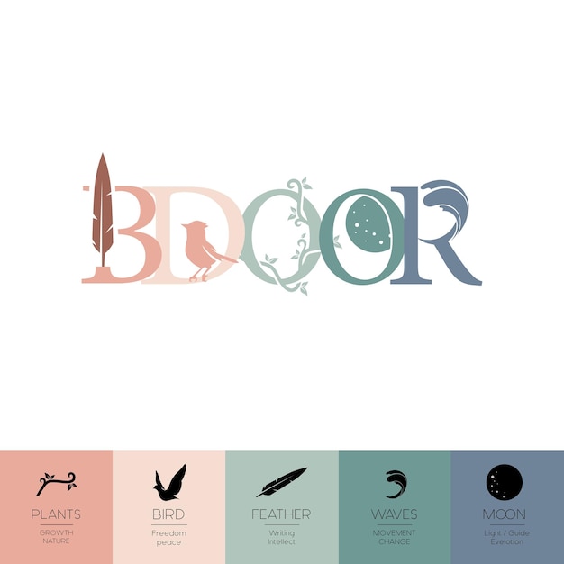 Bodoor arabic vintage logo