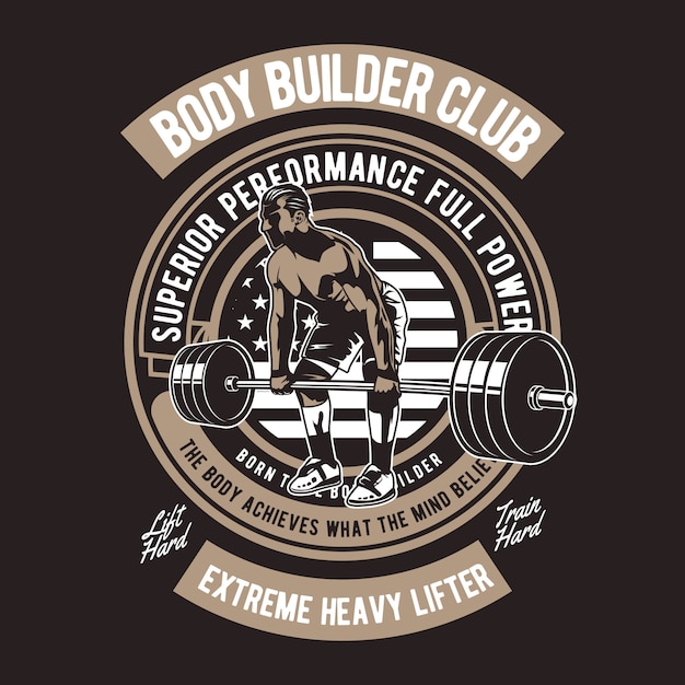 Body builder club-badge