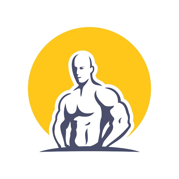 Body builder pose logo