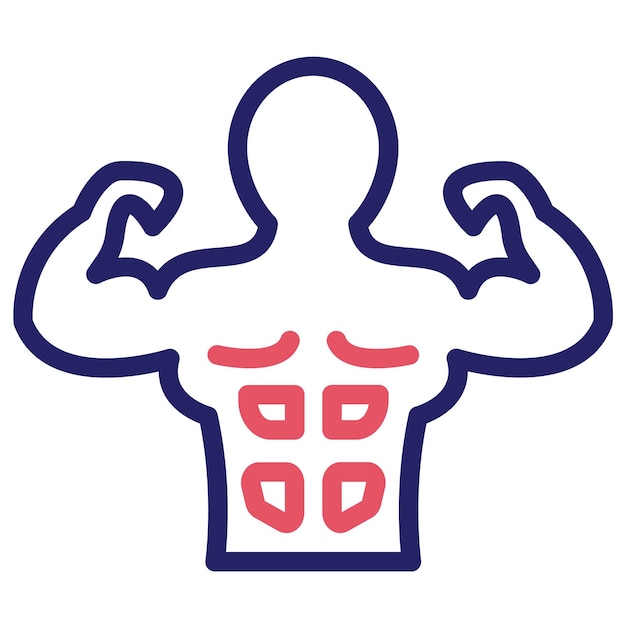 Vector body builder vector icon illustration of gym iconset