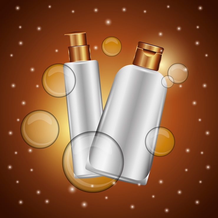 Vector body cream gel skincare cosmetics 
