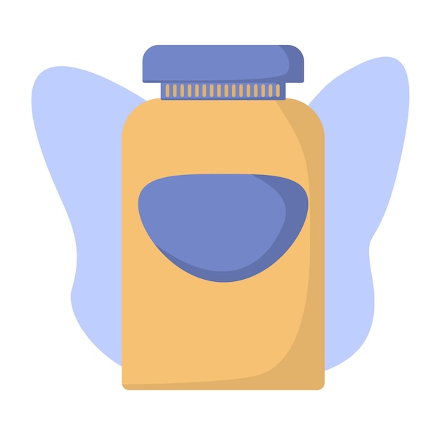 Vector body cream in yellowblue colors in a flat style vector image