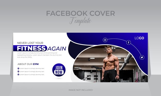 Vector body fitness gym social media omslagontwerp webbannersjabloon geschikt voor fitnessclubreclame