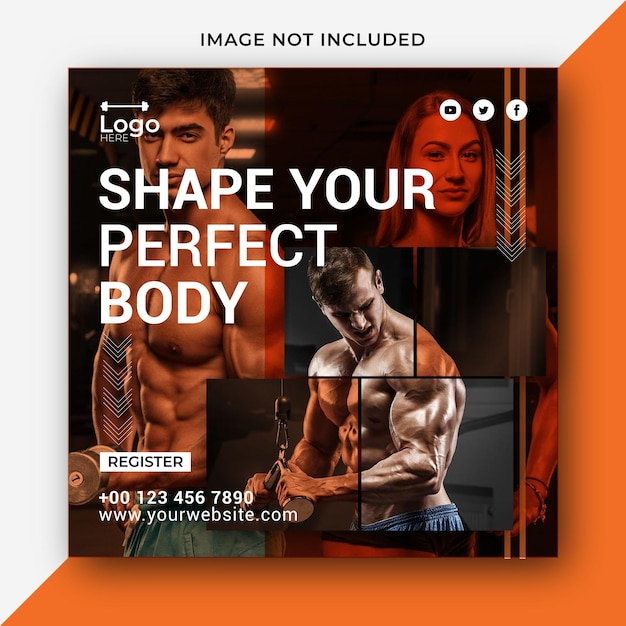 Body Fitness social media post design template