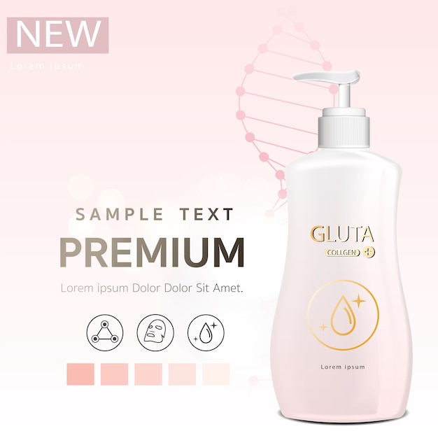 Body lotion pink glutathione pack with