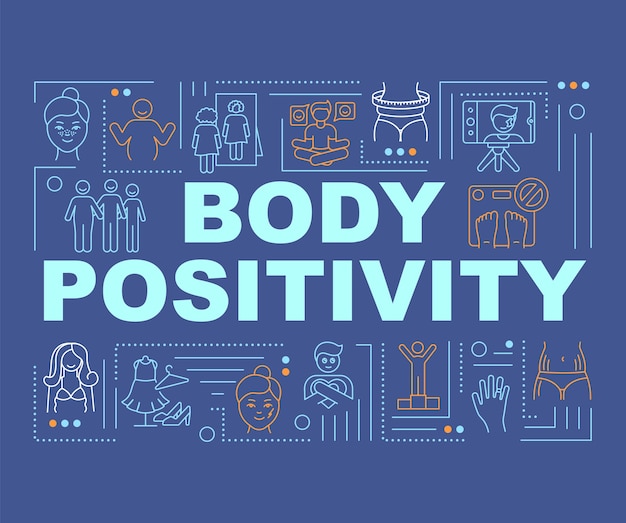 Body positivity word concepts banner