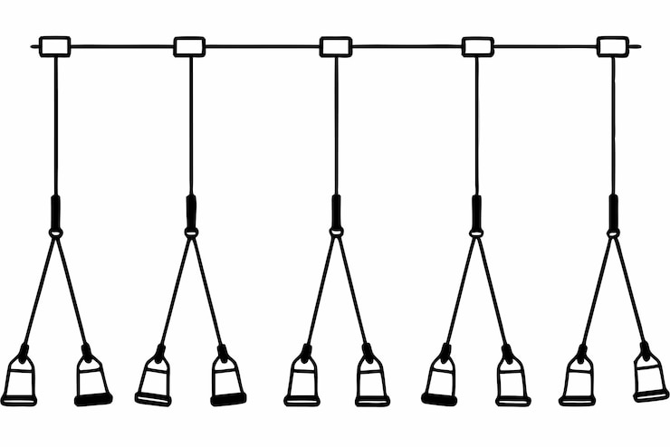 Vector body weight suspension trainer art modern line art illustration trends
